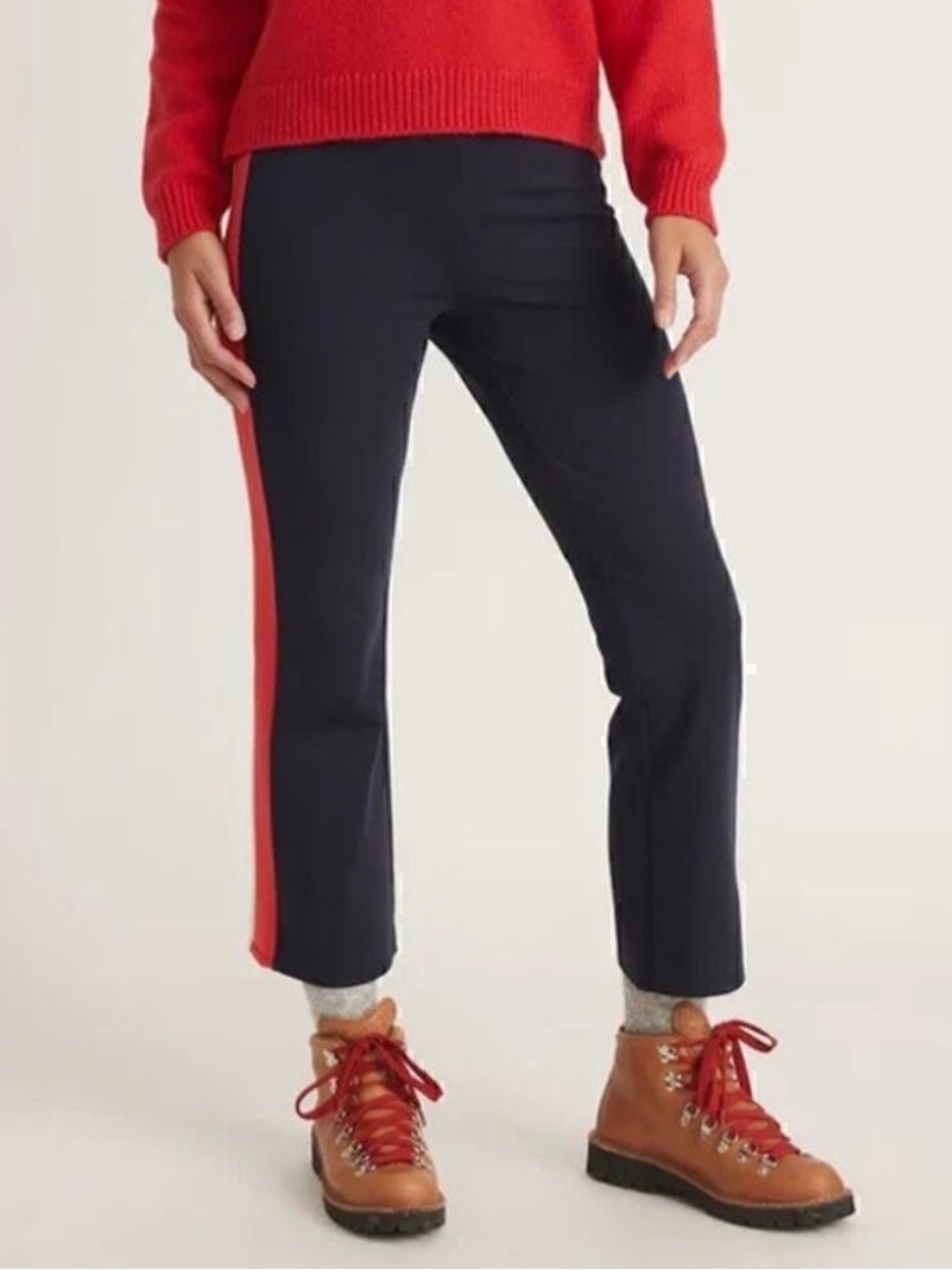 Marine Layer Archive Womens Jordan Navy Ponte Cropped Straight Leg Pants Size 14
